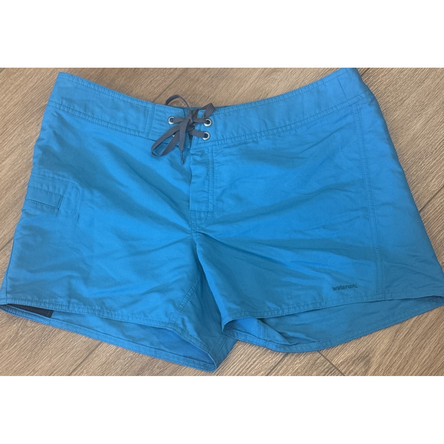 Patagonia Women 10 Water Girl Board Short Teal Nylon Drawstring Gorpcore New
